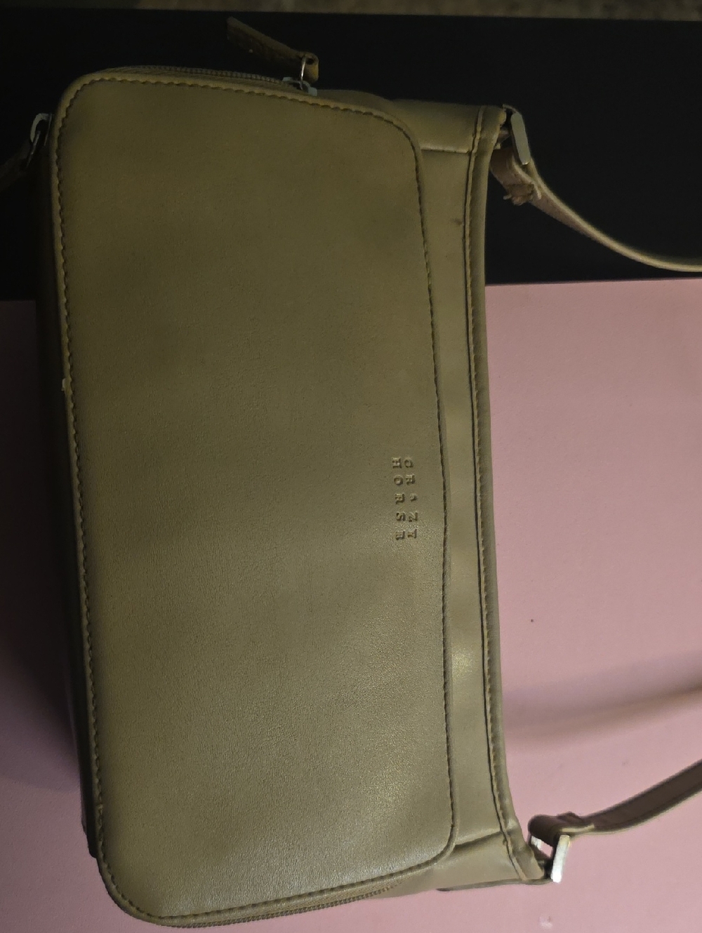 Designer-Inspired Beige Leather Crossbody Bag